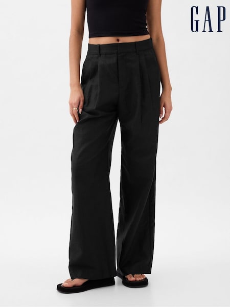 Gap Black High Waisted Linen Cotton Trousers (K93384) | €41