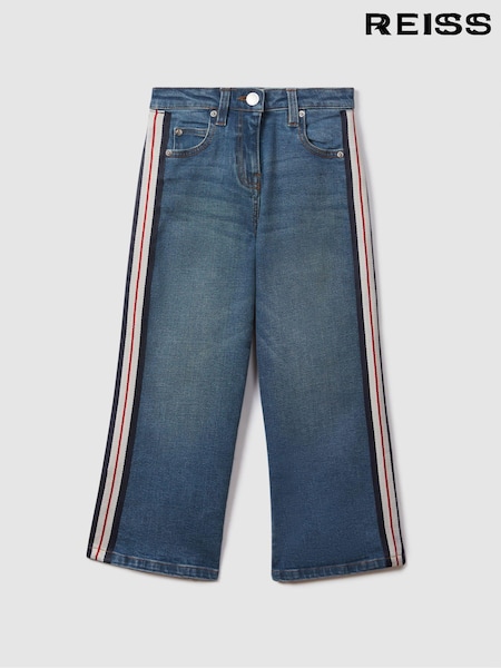 Reiss Blue Marie 13-14 yrs Side Stripe Straight Leg Jeans (K93714) | €70