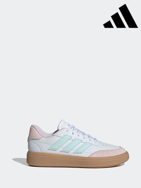 أبيض/أزرق/وردي - adidas Courtblock Trainers (K94004) | ‏134 د.إ.‏