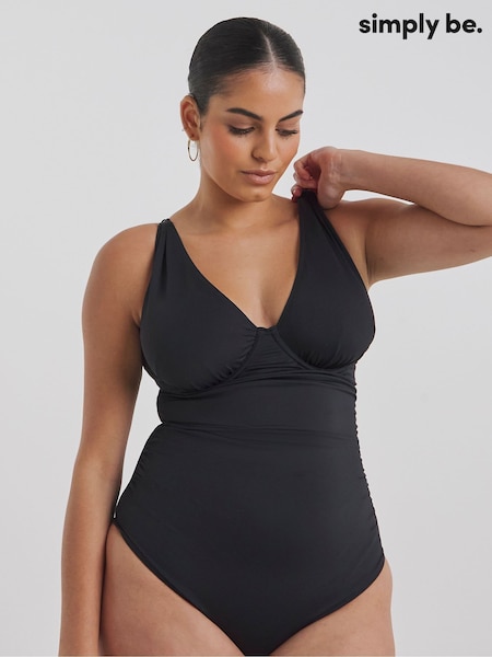 Black - Simply Be Magisculpt Underwired Swimsuit