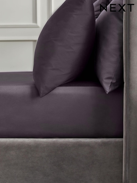 Aubergine Purple Collection Luxe 400 Thread Count 100% Egyptian Deep Fitted Cotton Sateen Sheet (K94059) | €29 - €46
