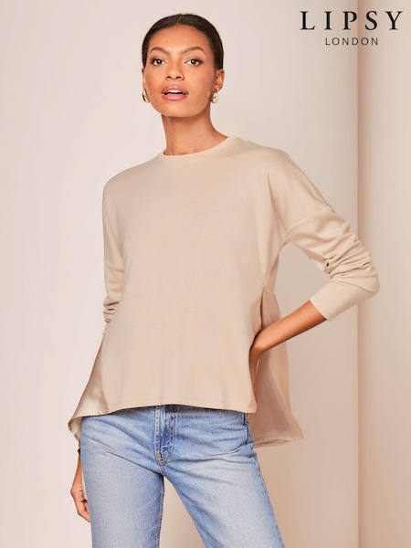 Lipsy Cream Satin Jersey Tunic (K94164) | €13.50