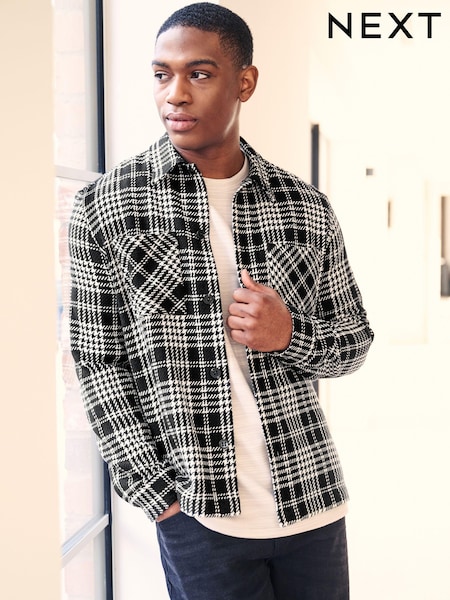 Черный/белый - Textured Check Shacket (K94239) | €10