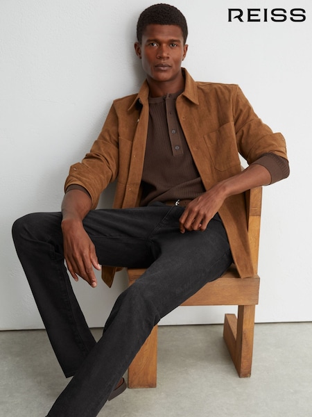 Black - Regular Reiss Wall Slim-fit Jeans