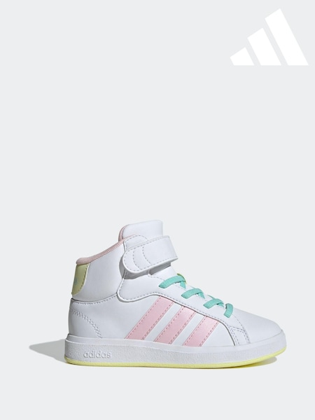 Alb - Pantofi Adidas pentru copii Grand Court Mid (K94508) | 146 LEI