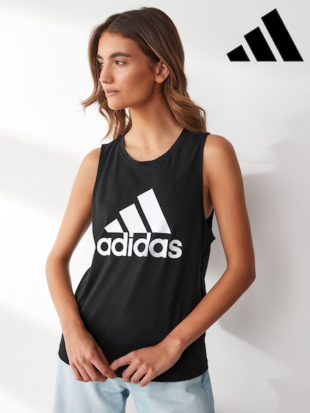 adidas Black Essential Big Log 100% Cotton Vest (K94669) | €6
