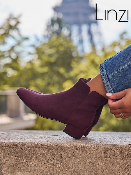 Rouge - Linzi Tailored Wide Fit Block Heeled Ankle Boots