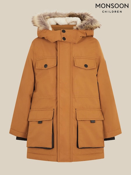 Sinepju dzeltens - Monsoon Water-resistant Parka Coat