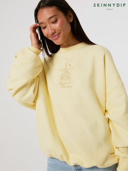 Dzeltens - Skinnydip Disney Embroidered Castle Sweatshirt