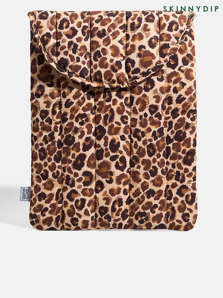 Black - Skinnydip Leopard Print Laptop Sleeve