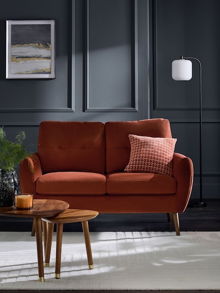 Soft Velvet Rust Brown Wilson Compact 2 Seater Sofa in a Box (K95623) | €580