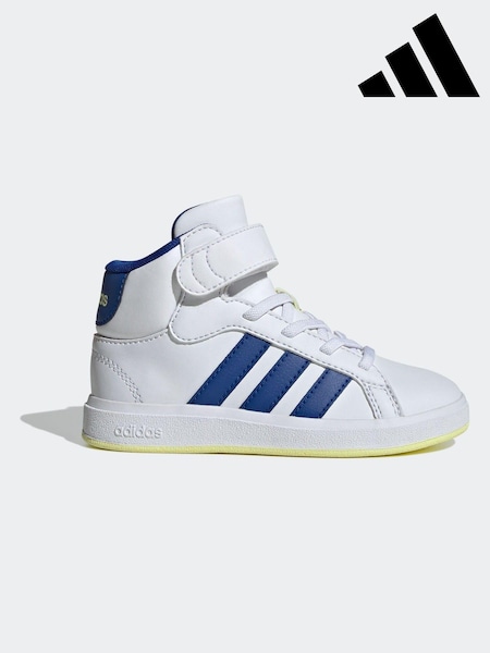 Off White - Pantofi Adidas pentru copii Grand Court Mid (K95694) | 146 LEI