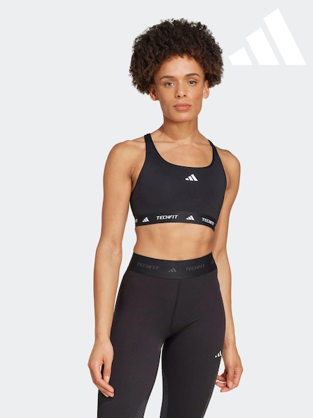 adidas Black Medium Support Techfit Powerreact Bra (K95751) | €22