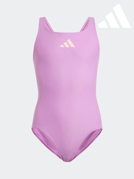 adidas Purple Small Solid Logo Swimsuit (K95814) | $24