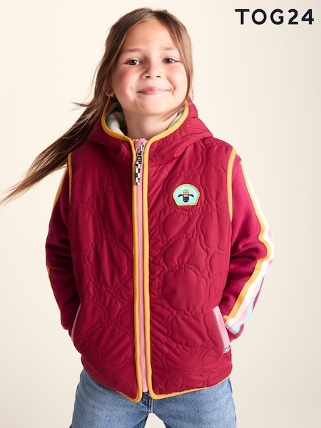 Red - Tog 24 Ancon Shaun The Sheep Kids Insulated Quilted Gilet Microfleece Lining