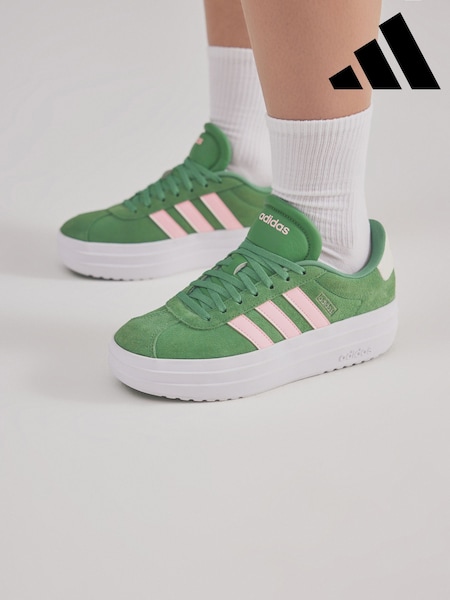 adidas Green/Pink VL Court Bold Trainers (K95979) | €100