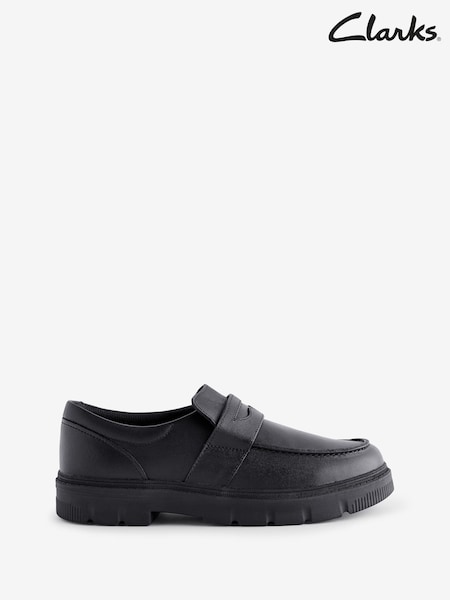 Clarks Black Wide Fit (E) Leather Lorcam Craft Shoes (K96027) | 340 zł - 355 zł
