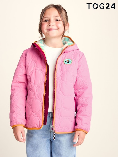 Pink - Tog 24 Arapawa Shaun The Sheep Kids Insulated Quilted Coat Microfleece Lining