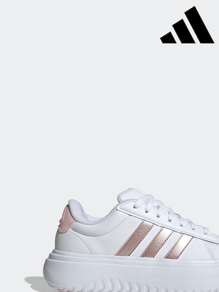 adidas White Grand Court Platform Shoes (K96071) | €44.50 - €54