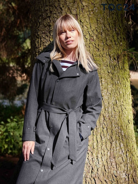 Grey - Tog 24 Jemima Waterproof Longline Belted Trench Jacket