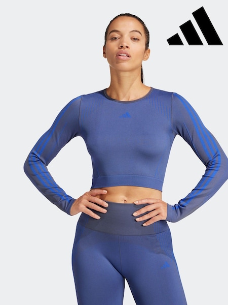 adidas Blue Knit Long Sleeve T-Shirt (K96441) | €35