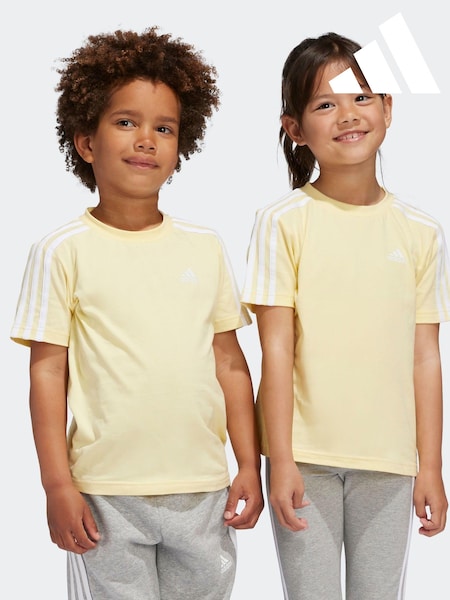 Keltainen - adidas Sportswear Essentials 3-Stripes 100% Cotton T-Shirt (K96449) | €19