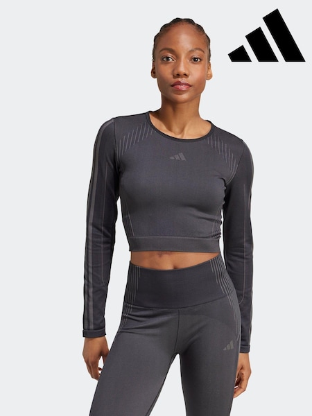adidas Black Knit Long Sleeve T-Shirt (K96460) | €27