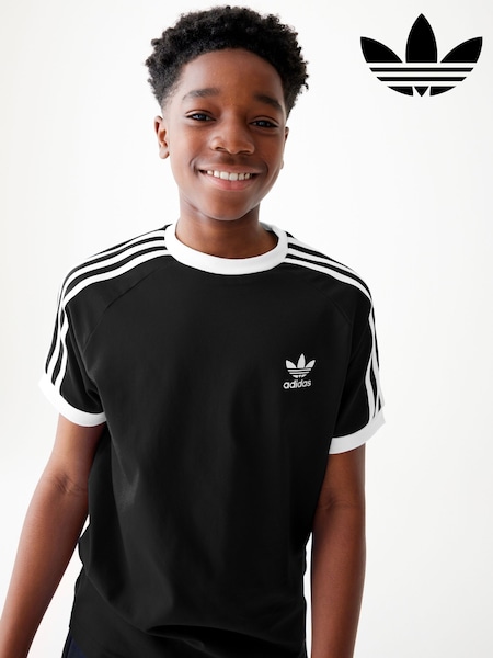 adidas originals Black Kids Originals 3-Stripes 100% Cotton T-Shirt (K96488) | AED116
