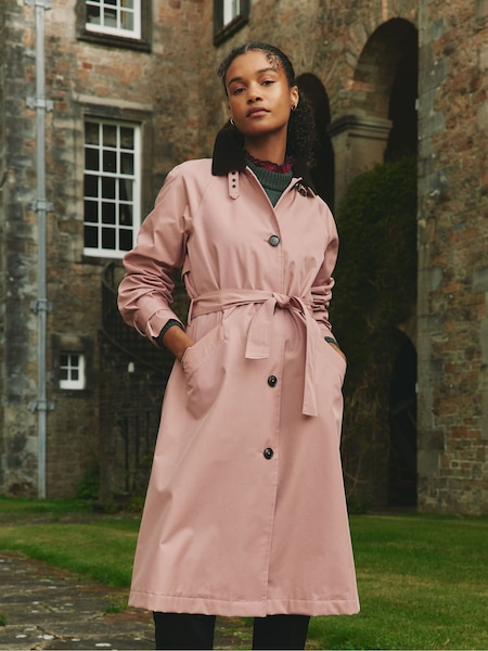 Joules Epwell Pink Waterproof Belted Trench Coat (K96522) | €237