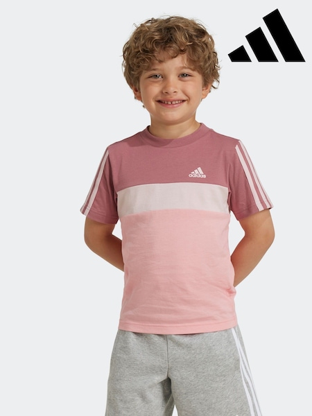 adidas Red adidas Kids Tiberio 3-Stripes Colorblock 100% Cotton T-Shirt (K96563) | € 10