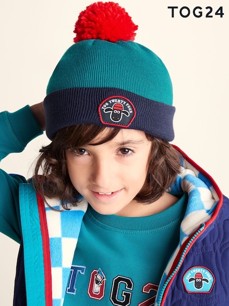 Zaļš - Tog 24 Beulah Shaun The Sheep Kids Knitted Beanie Pom Pom Hat