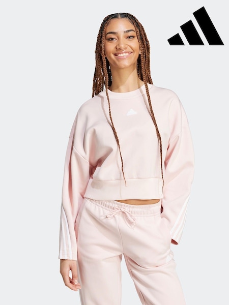 adidas LIght Pink Sportswear Future Icons 3-Stripes Sweatshirt (K96851) | AED145
