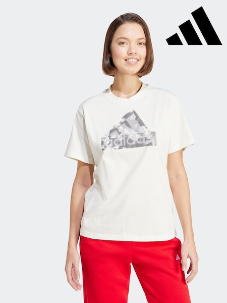 adidas White 100% Cotton Future Icons Logo T-Shirt (K96894) | €19