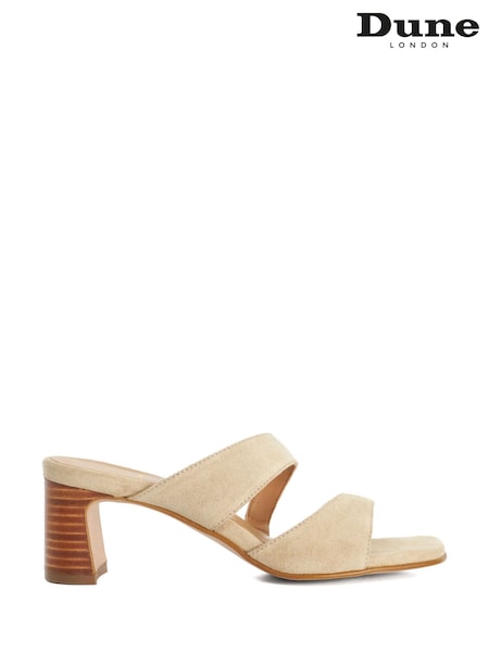 Коричневий - Dune London Jaeda Block Heeled Suede Sandals