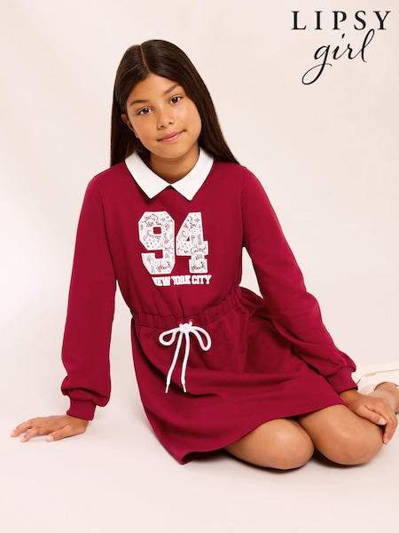 Красный - Lipsy платье в университетском стиле (5-14лет)