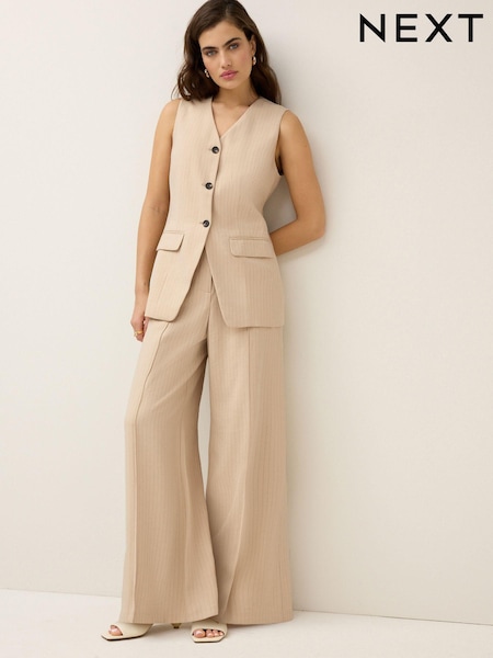 Neutral - Pinstripe Tailored Wide Trousers (K97399) | 16 €