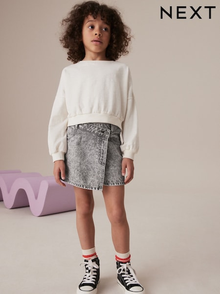 Серый - 100% Cotton Denim Skort (3-16yrs) (K97479) | €3 - €5