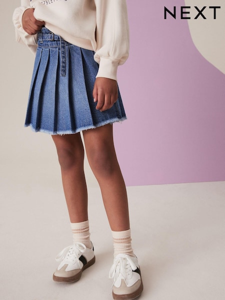 Mid Blue Denim Pleated Skirt (3-16yrs) (K97481) | R$ 145 - R$ 195