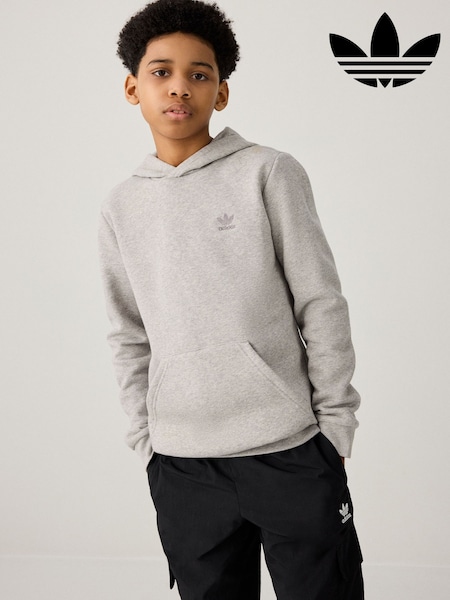 adidas originals Grey Small Trefioil Logo Hoodie (K97632) | AED96