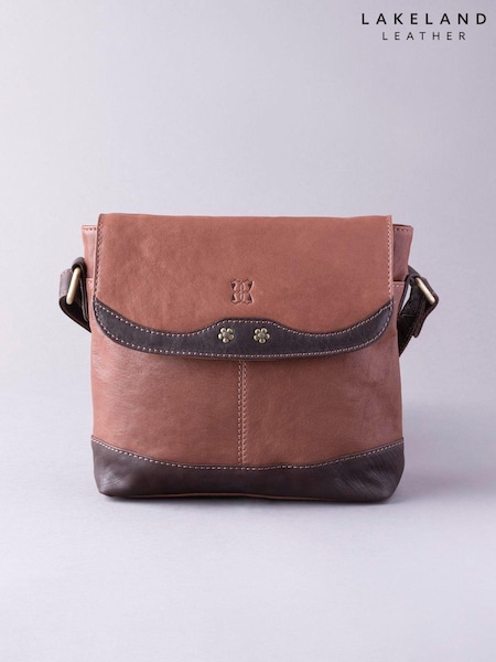 Lakeland Leather Brown Hartsop Flapover Cross-Body Bag (K97730) | $114