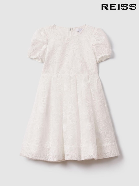 Reiss Emelie Lace Puff Sleeve Dress (K97790) | 743 LEI