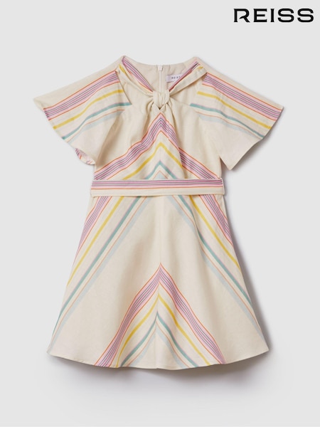 Reiss Kitty Linen Cotton Knot Detail Dress (K97791) | 115 €