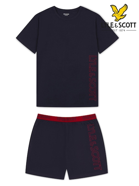 Lyle & Scott Boys Abel Branded Sleepwear Shorts Set (K97854) | ‏126‏₪