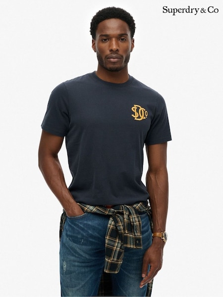 Blue - Regular Superdry Logo Relaxed T-shirt