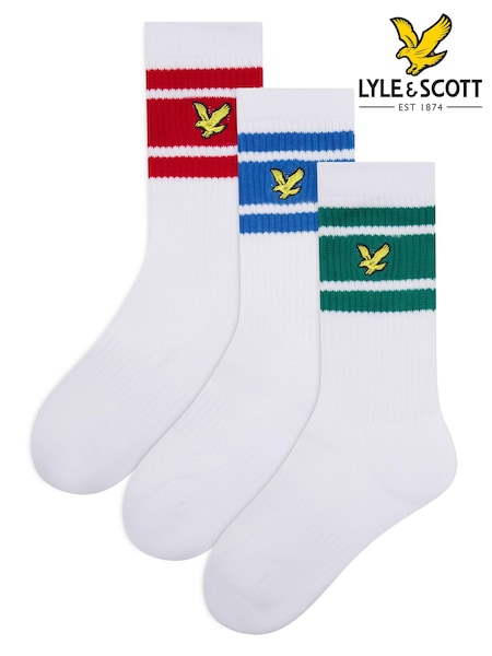 Lyle & Scott Auto Stripe Boys Webb Sport Socks 3 Pack (K97975) | 14 €