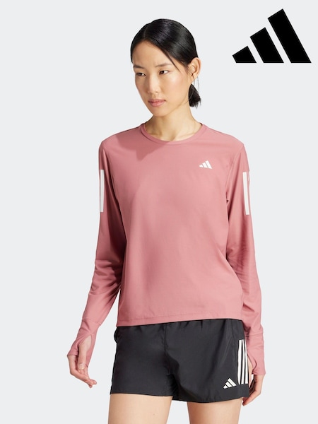 adidas Pink Own The Run Long Sleeve T-Shirt (K98029) | AED221