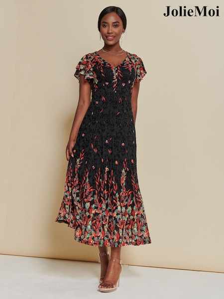 Punainen - Jolie Moi Mirrored Print Lace Maxi Dress (K98148) | €140