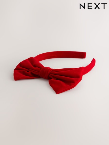 Red - Velvet Bow Aliceband