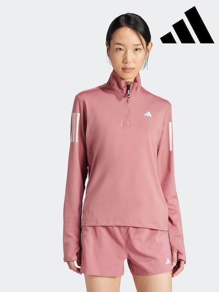 adidas Pink Own The Run 1/2 Zip Sweatshirt (K98284) | €30
