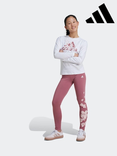 adidas White Essentials 100% Cotton Top and Leggings Set (K98291) | AED110
